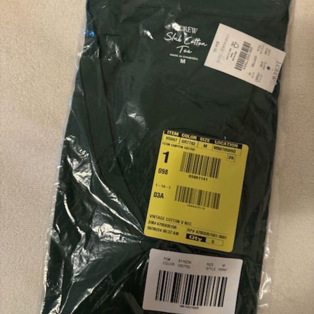 Unopened J Crew Factory Vintage Slub Cotton V Neck T-Shirts